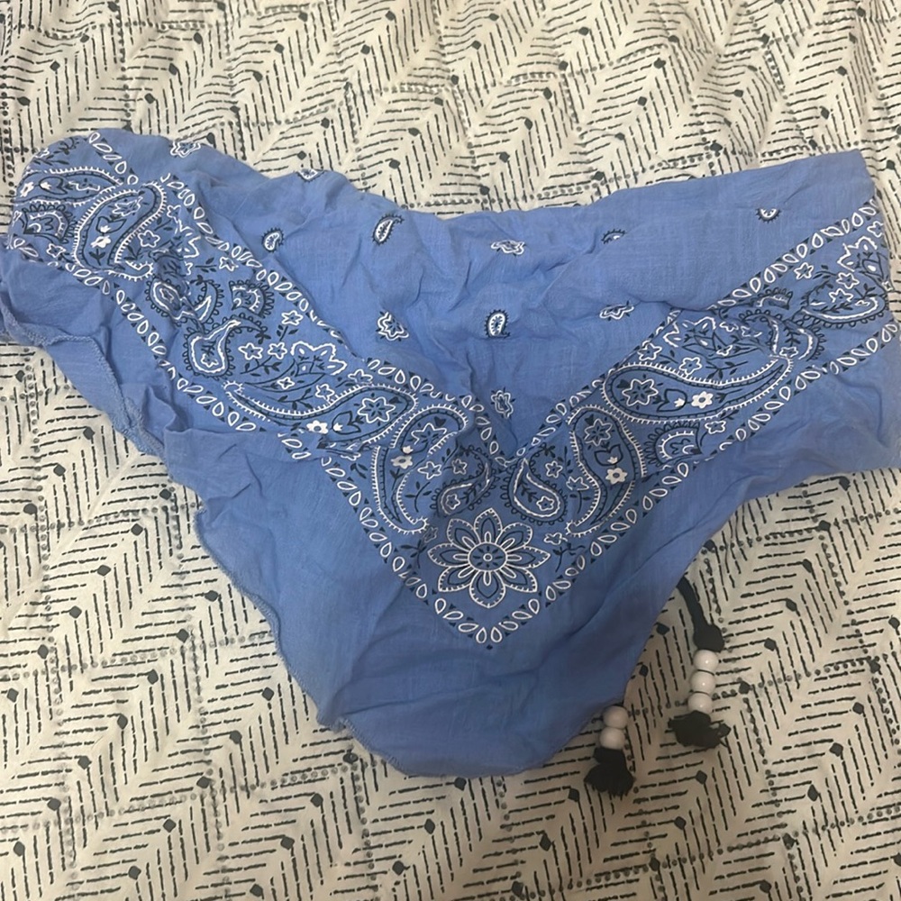 Crop blue bandana top
